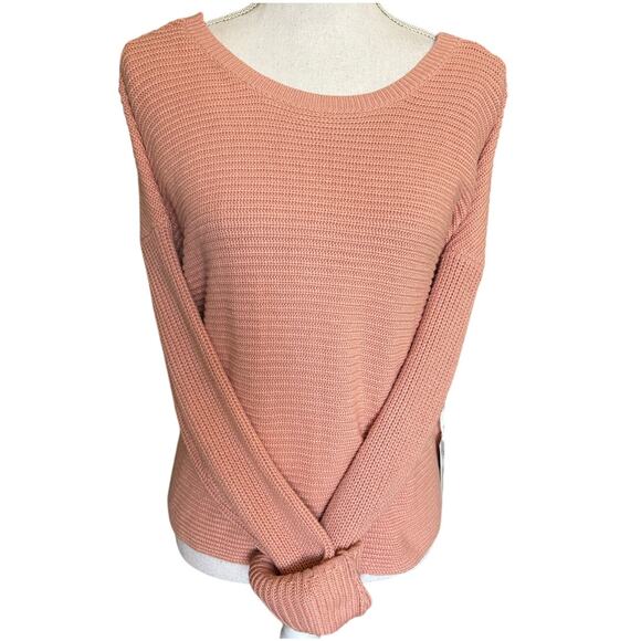 New Hollister Blush Pink Reversible Sweater Medium - Picture 1 of 4